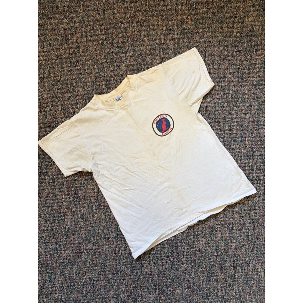 Vintage Foster's Lager G'day Mate Shirt Mens Medium Royal First Class Cotton USA